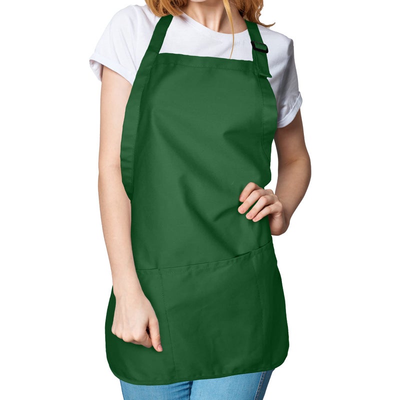 DALIX Apron Commercial Restaurant Home Bib Spun Poly Cotton Kitchen Aprons (3 Pockets) in Black 12 Pack - Image 5